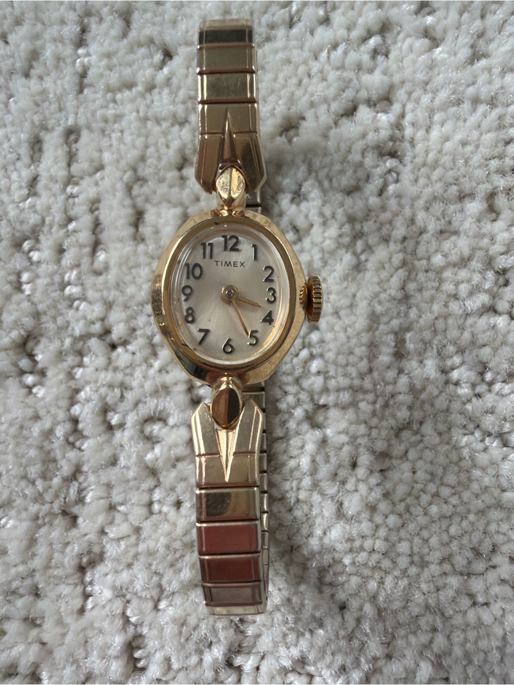 Vintage Timex Gold Tone Oval Mechanical Wind Watch - Repair parts